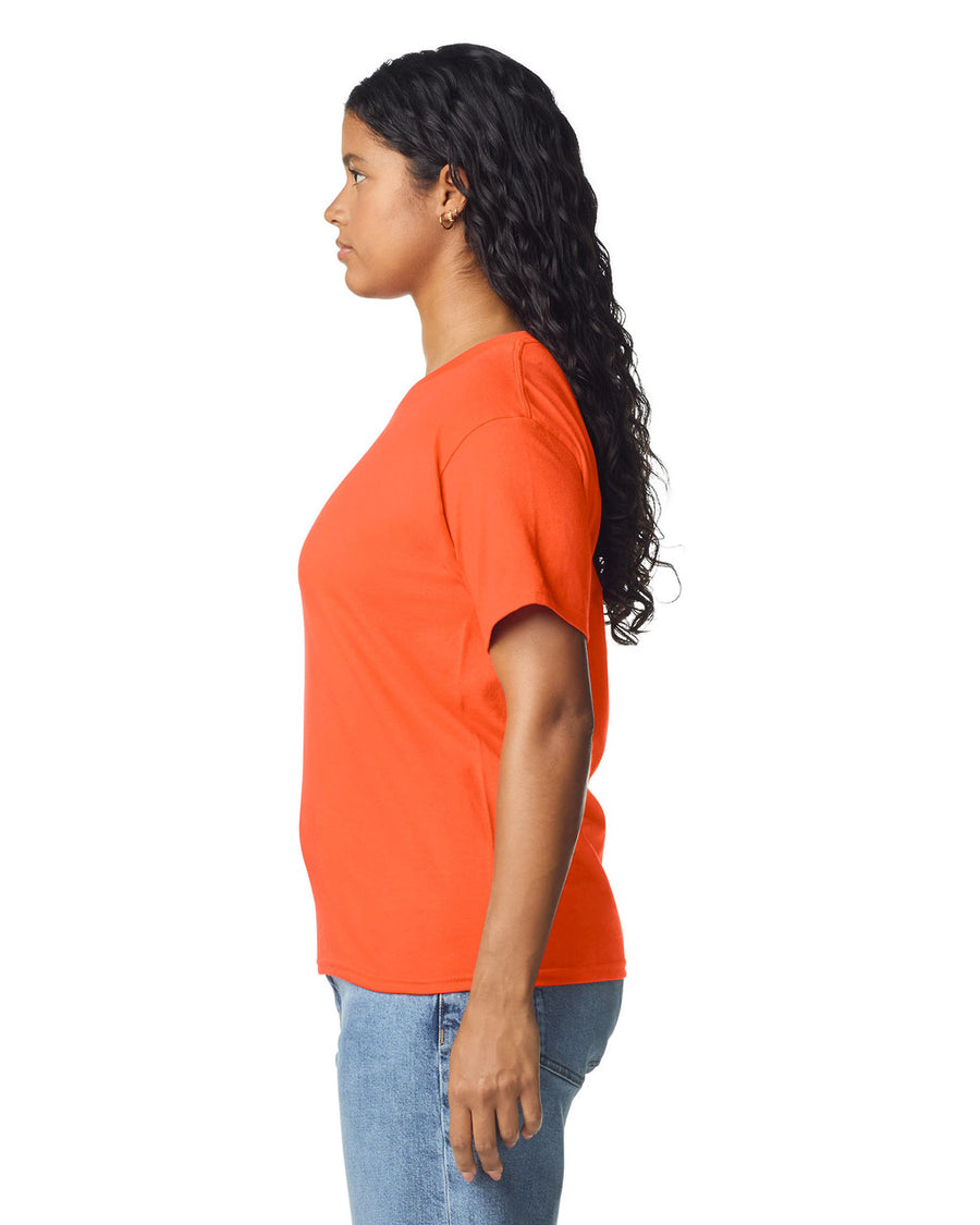 Gildan 5000L Women's Heavy Cotton T-Shirt - Orange - model side