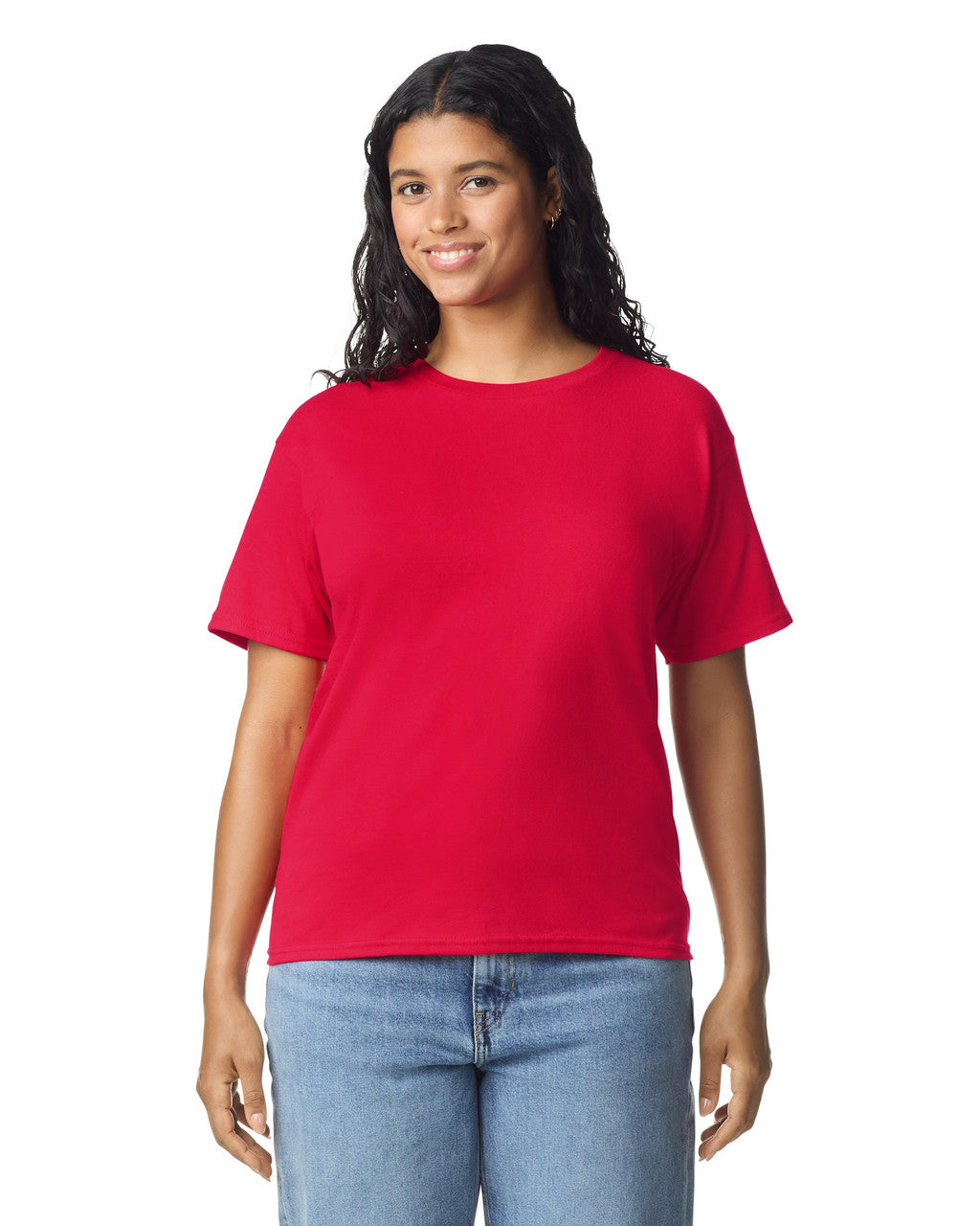 Gildan 5000L Women's Heavy Cotton T-Shirt - Red - model front