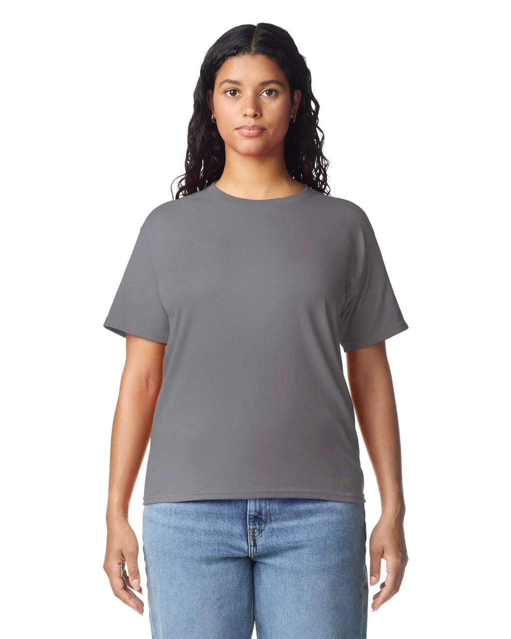 Gildan 5000L Women's Heavy Cotton T-Shirt - Charcoal - model front