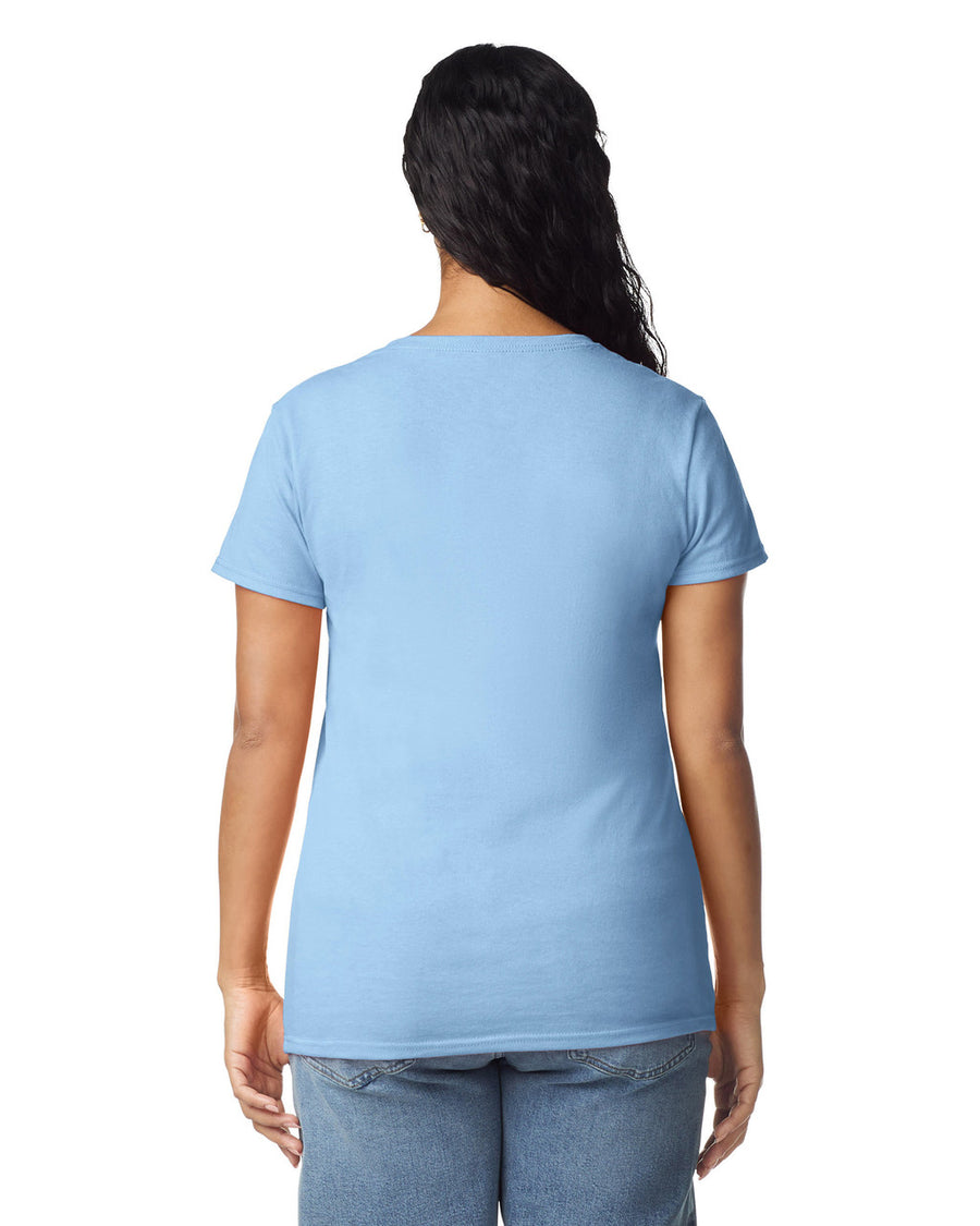 Gildan 5000L Women's Heavy Cotton T-Shirt - Light Blue - model back