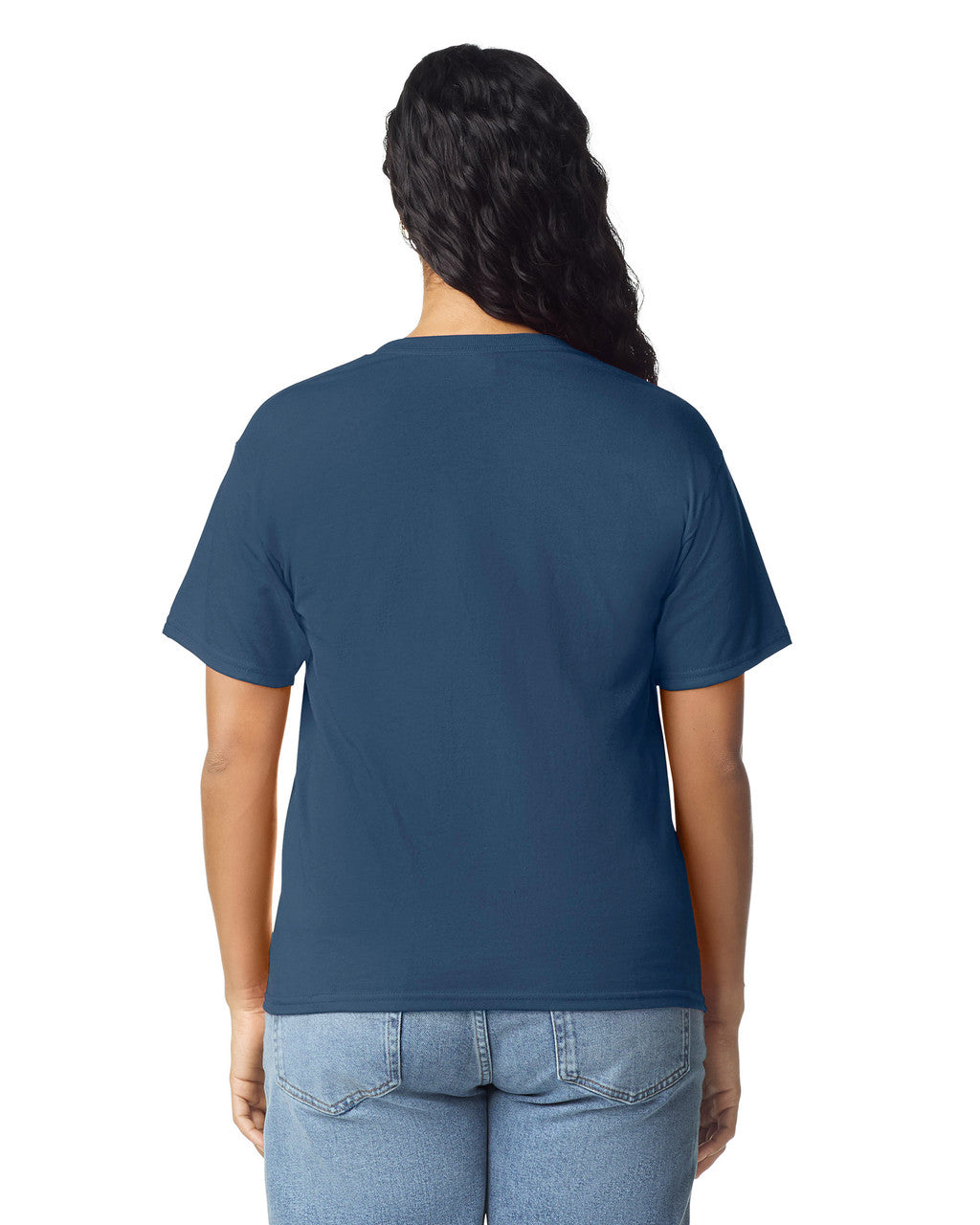 Gildan 5000L Women's Heavy Cotton T-Shirt - Blue Dusk - model back