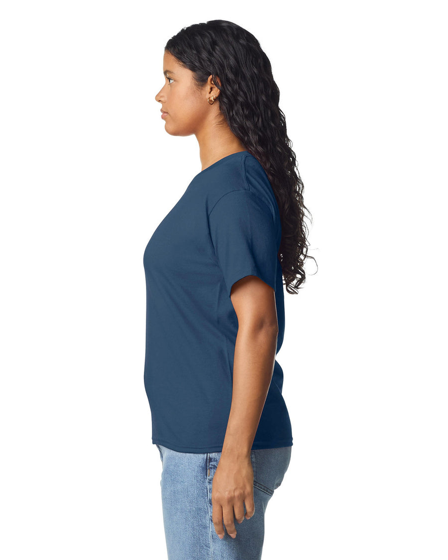 Gildan 5000L Women's Heavy Cotton T-Shirt - Blue Dusk - model side