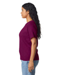 Gildan 5000L Women's Heavy Cotton T-Shirt - Maroon - model side