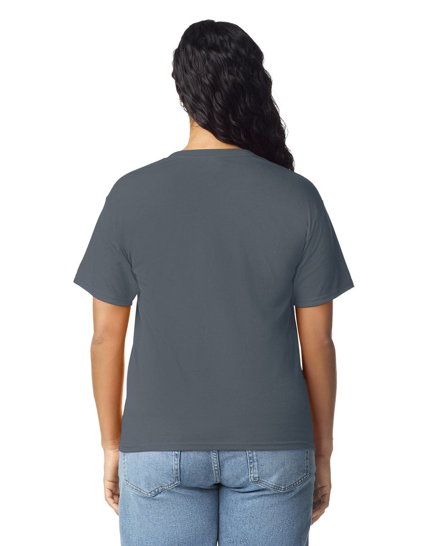Gildan 5000L Women's Heavy Cotton T-Shirt - Dark Heather - model back