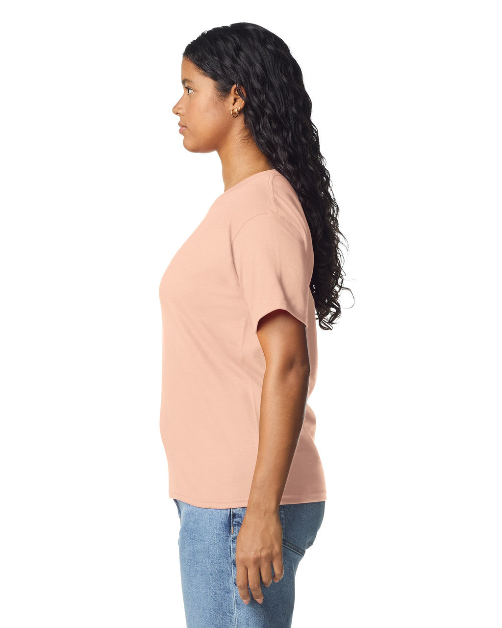 Gildan 5000L Women's Heavy Cotton T-Shirt - Dusty Rose - model side