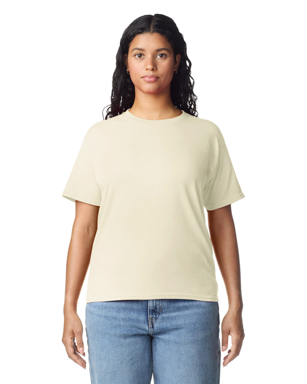Gildan 5000L Women's Heavy Cotton T-Shirt - Off White - model front