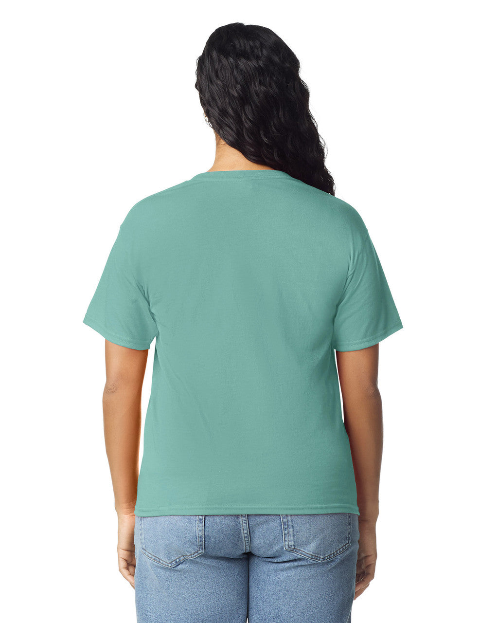 Gildan 5000L Women's Heavy Cotton T-Shirt - Aquatic - model back