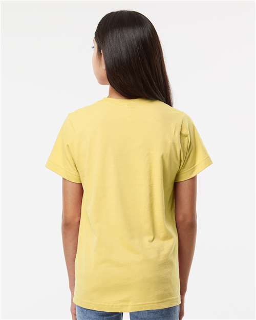 LAT 6101 Youth Fine Jersey Tee - Butter - model back