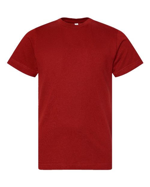 LAT 6101 Youth Fine Jersey Tee - Garnet - front