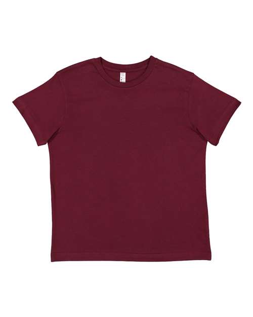 LAT 6101 Youth Fine Jersey Tee - Maroon - front