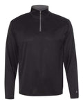 Badger 4102 Men's B-Core Quarter-Zip Pullover - Black/ Graphite - front