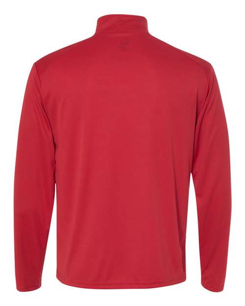 Badger 4102 Men's B-Core Quarter-Zip Pullover - Red/ Graphite - back
