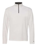 Badger 4102 Men's B-Core Quarter-Zip Pullover - White/ Graphite - front