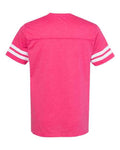 LAT 6937 Unisex Football Fine Jersey Tee - Vintage Hot Pink/ White - back