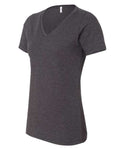 BELLA + CANVAS 6405CVC Women's Relaxed Heather CVC V-Neck Tee - Dark Grey Heather - side