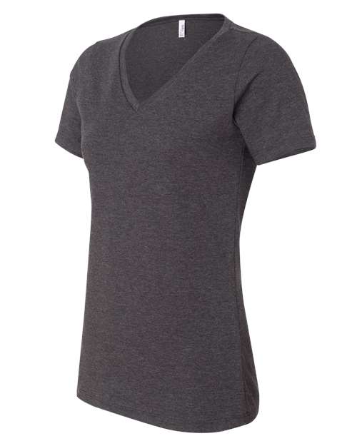 BELLA + CANVAS 6405CVC Women's Relaxed Heather CVC V-Neck Tee - Dark Grey Heather - side