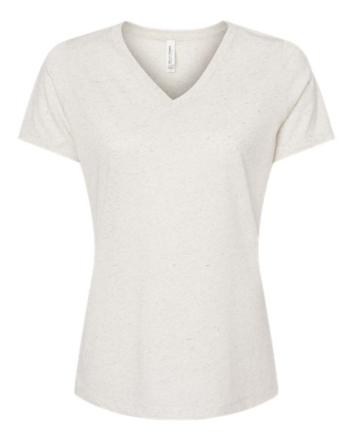 BELLA + CANVAS 6415 Women's Relaxed Triblend V-Neck Tee - Oatmeal Triblend - front