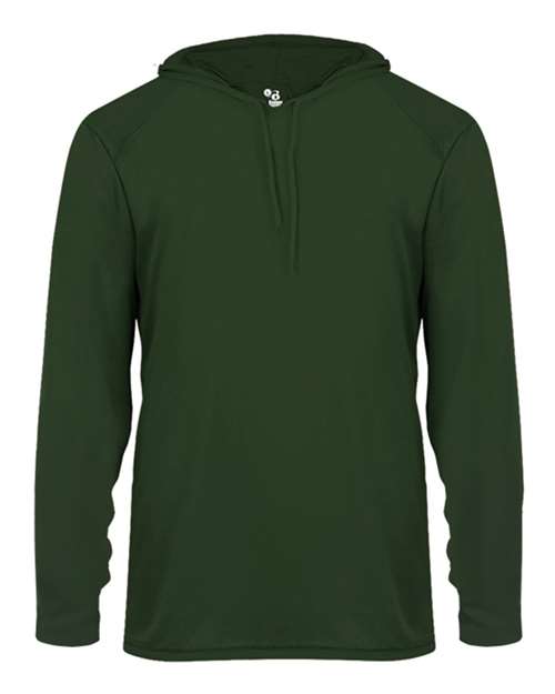 Badger 4105 Unisex B-Core Hooded Long Sleeve T-Shirt - Forest - front