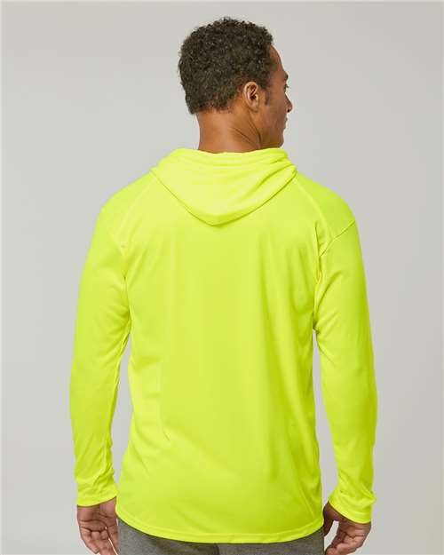 Badger 4105 Unisex B-Core Hooded Long Sleeve T-Shirt - Safety Yellow - model back