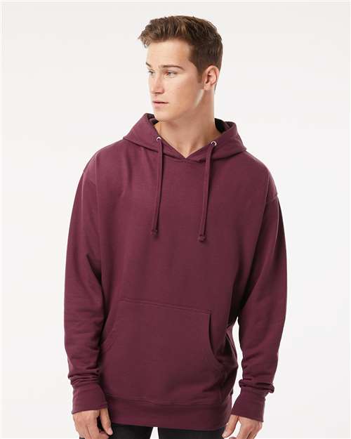 Independent Trading Co. SS4500 Midweight Hooded Sweatshirt - Maroon - model front