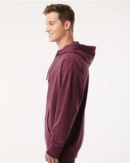 Independent Trading Co. SS4500 Midweight Hooded Sweatshirt - Maroon - model side