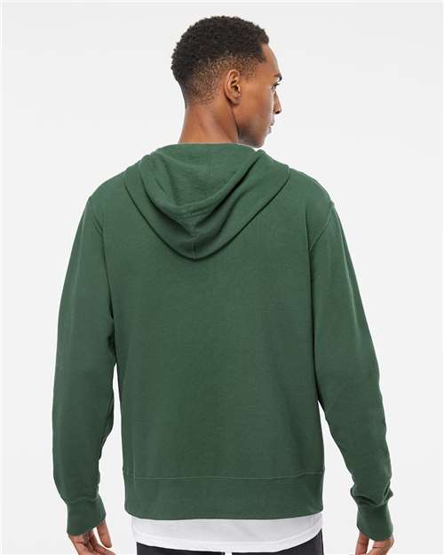 Independent Trading Co. AFX90UNZ Unisex Lightweight Full-Zip Hooded Sweatshirt - Alpine Green - model back