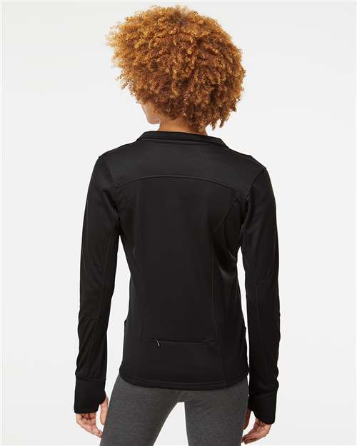 Independent Trading Co. EXP60PAZ Women's Poly-Tech Full-Zip Track Jacket - Black - model back
