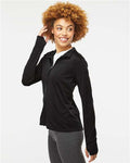 Independent Trading Co. EXP60PAZ Women's Poly-Tech Full-Zip Track Jacket - Black - model side