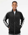 Independent Trading Co. EXP70PTZ Men's Lightweight Poly-Tech Full-Zip Track Jacket - Black - model front