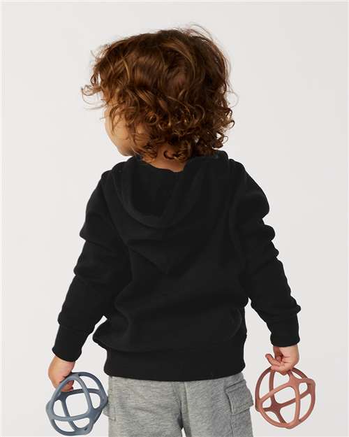 Independent Trading Co. PRM10TSB Toddler Special Blend Hooded Raglan Sweatshirt - Black - model back