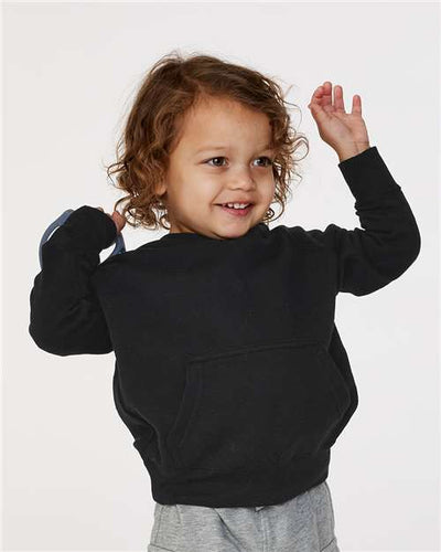 Independent Trading Co. PRM10TSB Toddler Special Blend Hooded Raglan Sweatshirt - Black - model front