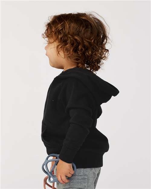 Independent Trading Co. PRM10TSB Toddler Special Blend Hooded Raglan Sweatshirt - Black - model side