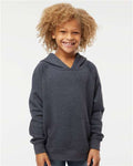 Independent Trading Co. PRM15YSB Youth Lightweight Special Blend Raglan Hooded Sweatshirt - Midnight Navy - model front