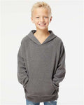 Independent Trading Co. PRM15YSB Youth Lightweight Special Blend Raglan Hooded Sweatshirt - Nickel - model front