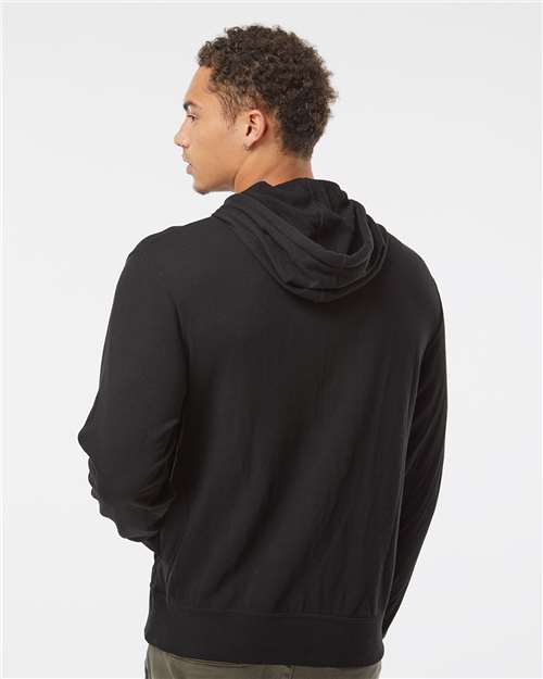 Independent Trading Co. PRM90HT Unisex Midweight French Terry Hooded Sweatshirt - Black - model back