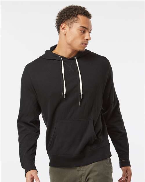 Independent Trading Co. PRM90HT Unisex Midweight French Terry Hooded Sweatshirt - Black - model front