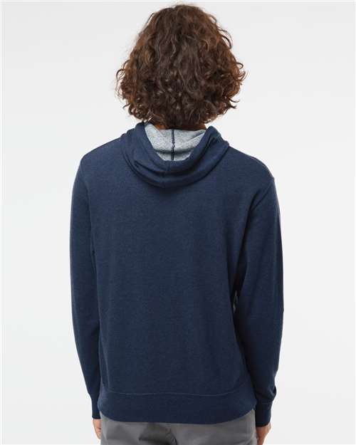 Independent Trading Co. PRM90HT Unisex Midweight French Terry Hooded Sweatshirt - Navy Heather - model back
