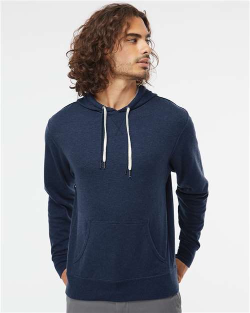 Independent Trading Co. PRM90HT Unisex Midweight French Terry Hooded Sweatshirt - Navy Heather - model front