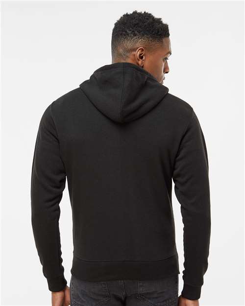J. America 8872 Men's Triblend Full-Zip Hooded Sweatshirt - Black Solid - model back