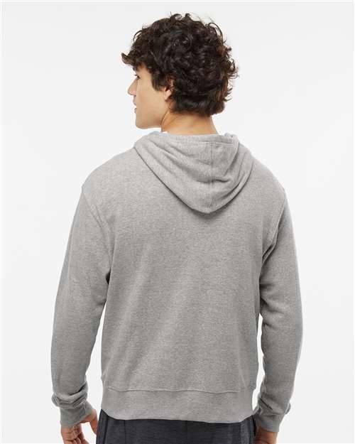 J. America 8872 Men's Triblend Full-Zip Hooded Sweatshirt - Grey Triblend - model back