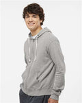 J. America 8872 Men's Triblend Full-Zip Hooded Sweatshirt - Grey Triblend - model side