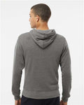 J. America 8872 Men's Triblend Full-Zip Hooded Sweatshirt - Smoke Triblend - model back