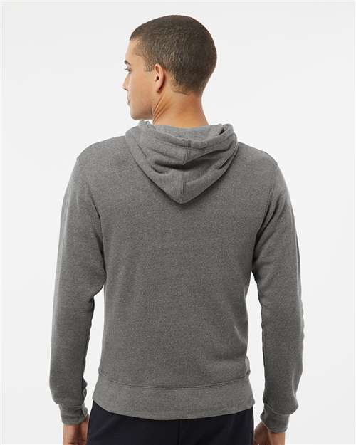 J. America 8872 Men's Triblend Full-Zip Hooded Sweatshirt - Smoke Triblend - model back