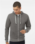 J. America 8872 Men's Triblend Full-Zip Hooded Sweatshirt - Smoke Triblend - model front