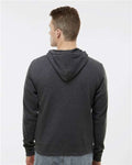 J. America 8872 Men's Triblend Full-Zip Hooded Sweatshirt - Black Triblend - model back