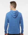 J America 8871 Triblend Fleece Hooded Sweatshirt - Cool Royal Triblend - model back