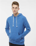 J America 8871 Triblend Fleece Hooded Sweatshirt - Cool Royal Triblend - model front