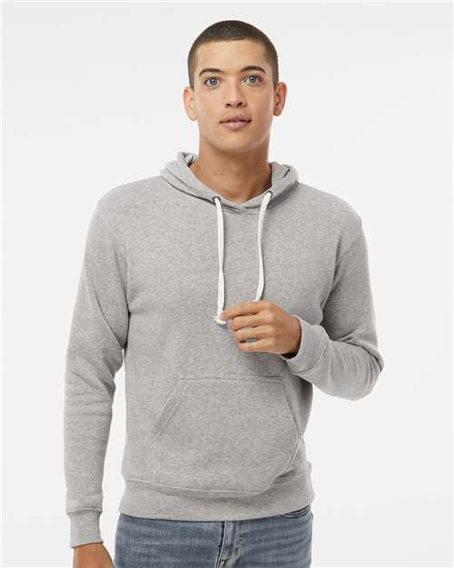 J America 8871 Triblend Fleece Hooded Sweatshirt - Grey Triblend - model front