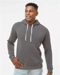 J America 8871 Triblend Fleece Hooded Sweatshirt - Smoke Triblend - model front