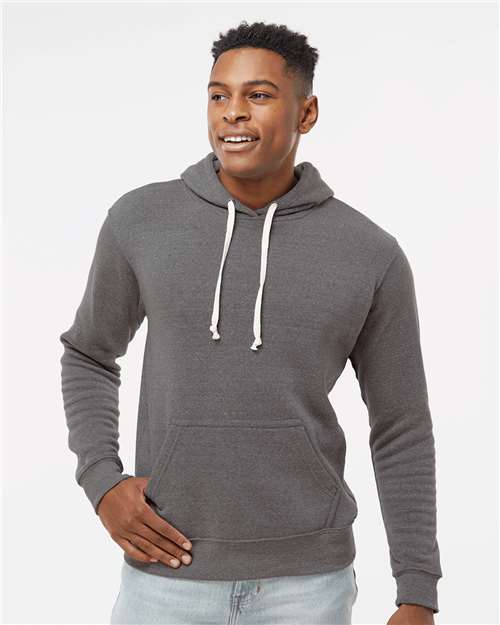 J America 8871 Triblend Fleece Hooded Sweatshirt - Smoke Triblend - model front